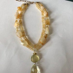 Custom Citrine crystal with lemon quartz necklace